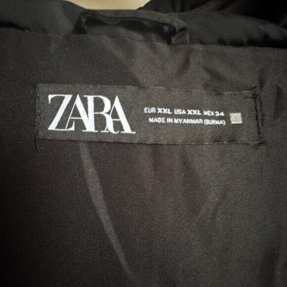 ZARA Combination Puffer Jacket Black - Picture 5 of 12